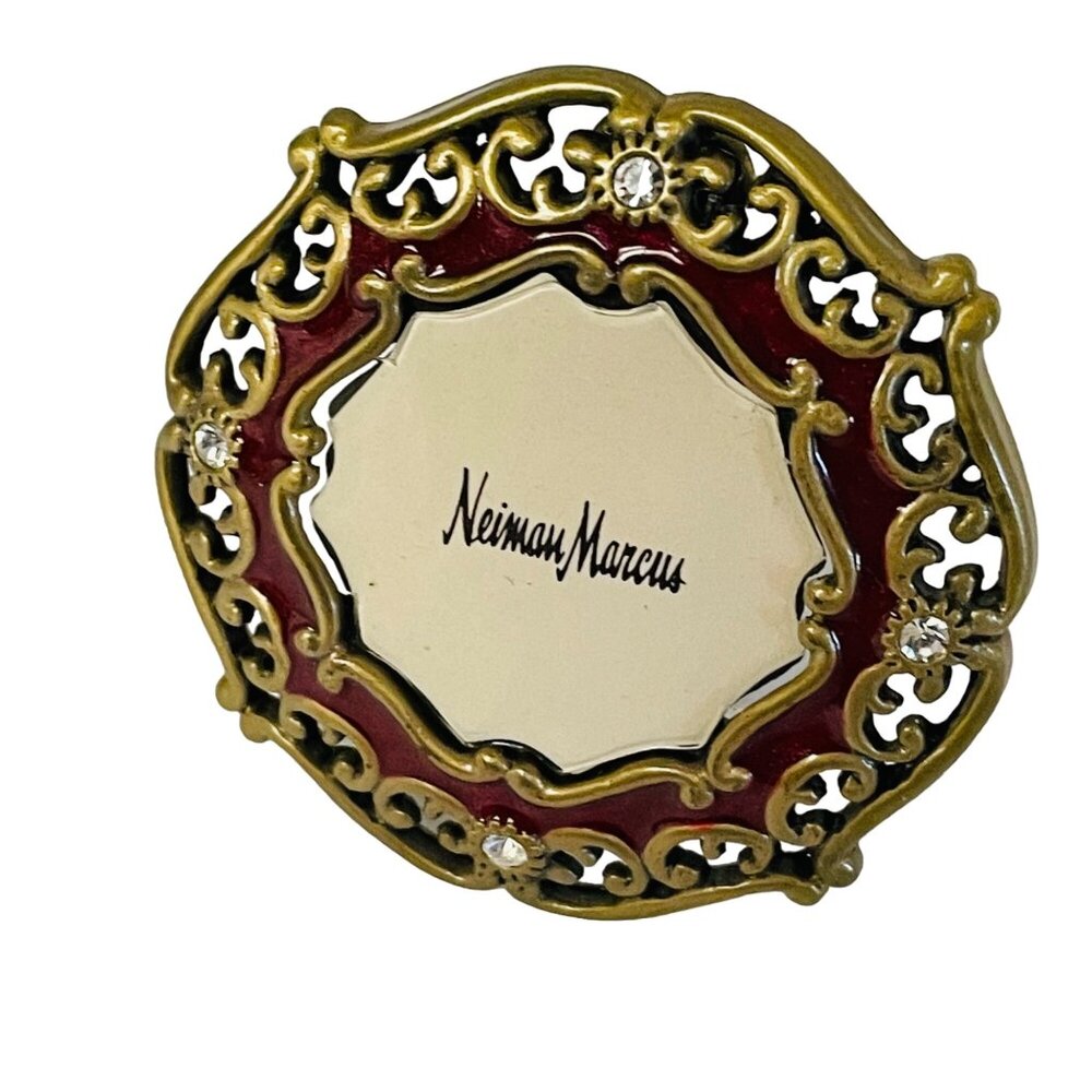 Jay Strongwater Neiman Marcus Ornate Round Photo Frame Rhinestone 2.5‎ 1/3"